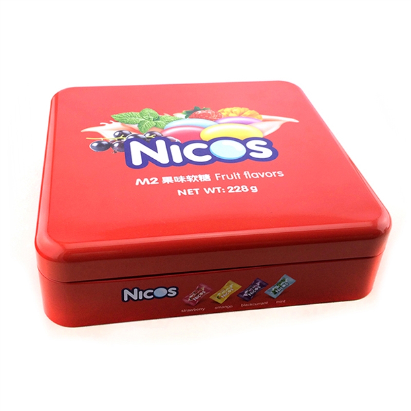 Caixa quadrada de venda quente da lata dos doces do produto comestível