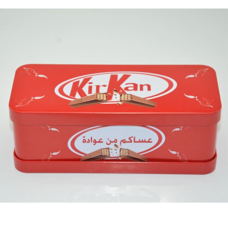 Caixa retangular da lata do chocolate dos doces da alta qualidade de produto comestível