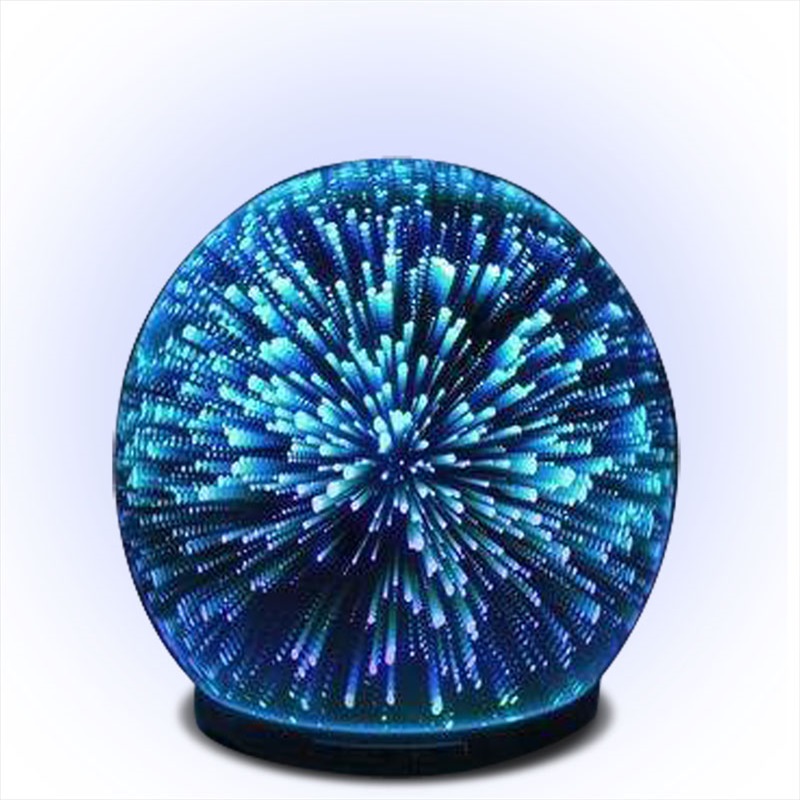 Bola em forma de arco-íris 3D vidro fogo de artifício ultra-sônica difusor de aroma eletrônico