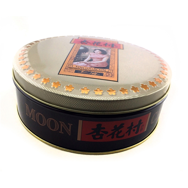 Venda quente tradicional rodada caixa de lata mooncake