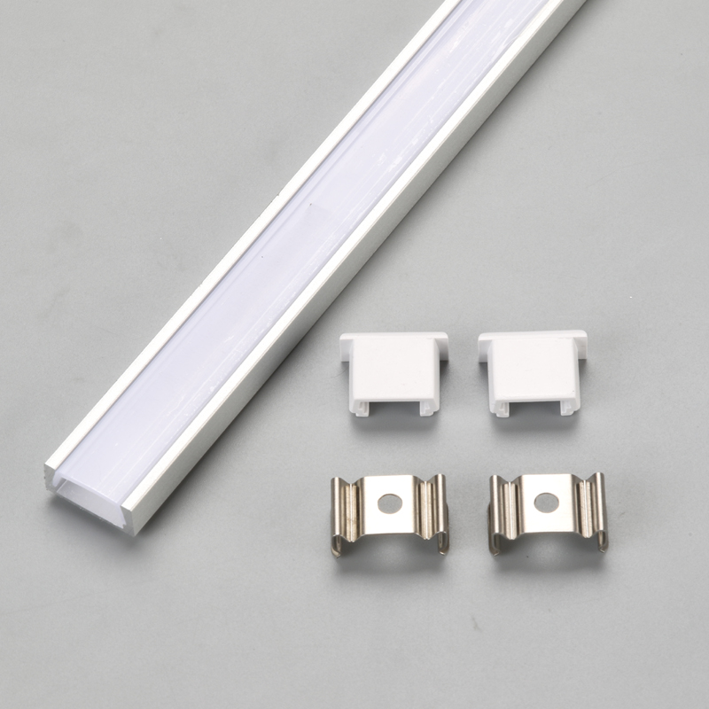 Perfil de alumínio anodizado para área interna Luminária linear LED com tampa para extrusão de PC