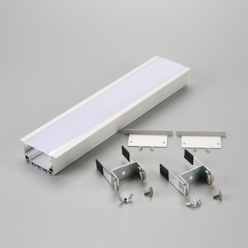 Alojamento linear LED iluminação embutida Perfil de alumínio de tira LED