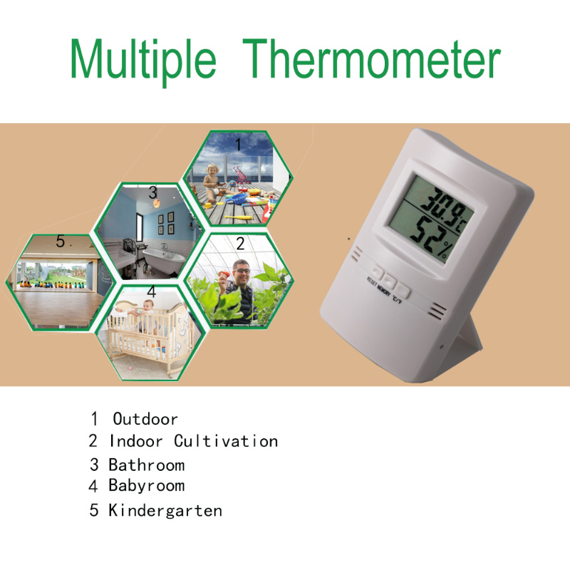 Termómetro e Higrómetro Ultrafinos e Individuais com LCD + Higrómetro de 1ºC + -5% RH