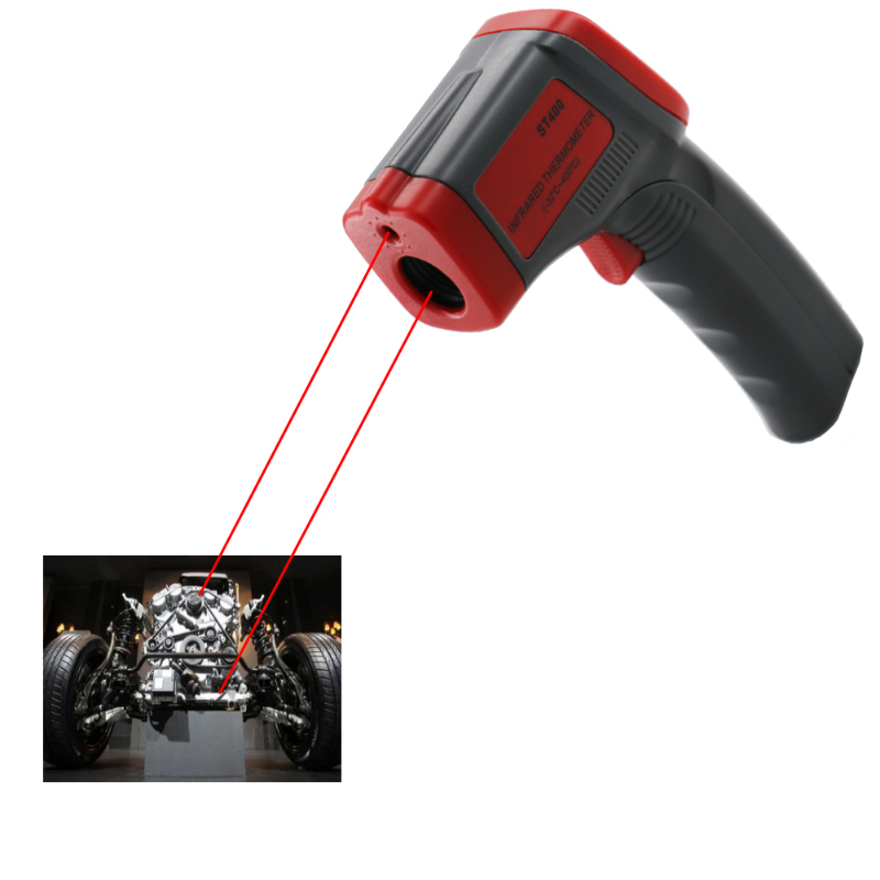 ST400 Digital Laser Sem Contato Termômetro Infravermelho Backlight Display Temperatura Industrial Gun-32 a 400 Graus Celsius