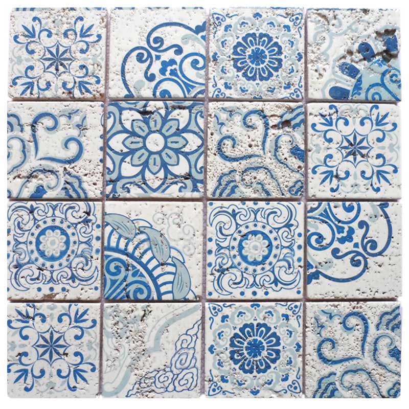 Mosaico de mármore Water-Jet de estilo marroquino de moda para telhas Backsplash