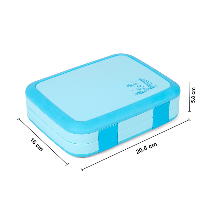 Plástico BPA livre Leakproof Kids Bento Lunch Box Container