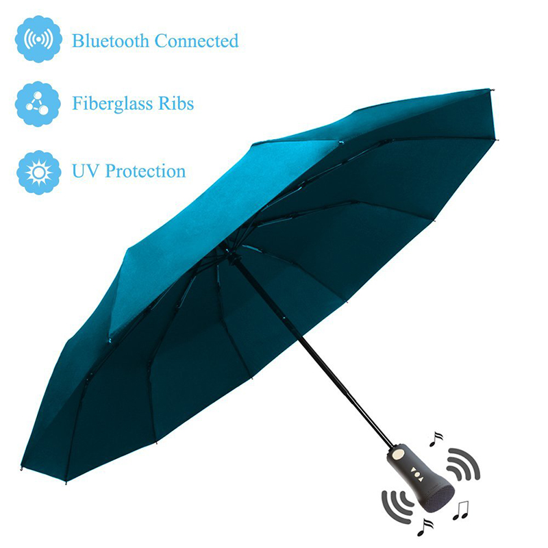 Guarda-chuva bluetooth speaker música proteção UV nova invenção especial 3 guarda-chuva dobrável