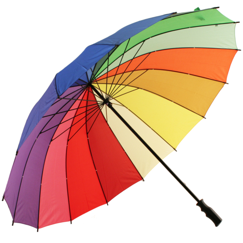 Guarda-chuva impermeável personalizado colorido do golfe do logotipo do arco-íris para a promoção