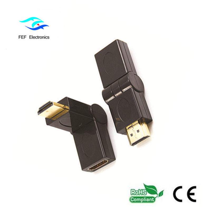 HDMI macho para HDMI feminino tipo de swing adaptador ouro / niquelado Codigo: FEF-HX-002