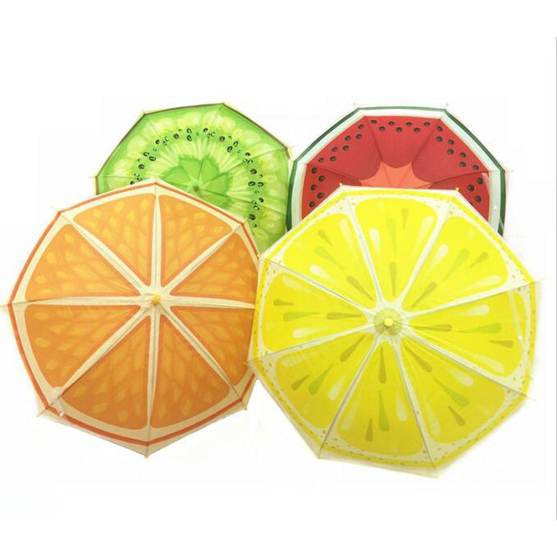 Guarda-chuva bonito do parasol material automático transparente do ponto de entrada do fruto para crianças