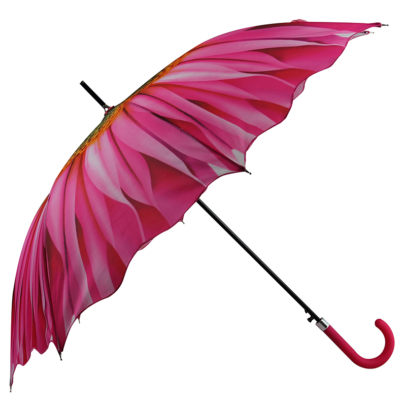Guarda-chuva de marketing direto grossista com borda de impressão de flor de design personalizado