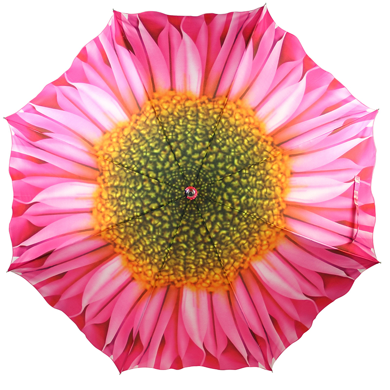 Guarda-chuva de marketing direto grossista com borda de impressão de flor de design personalizado