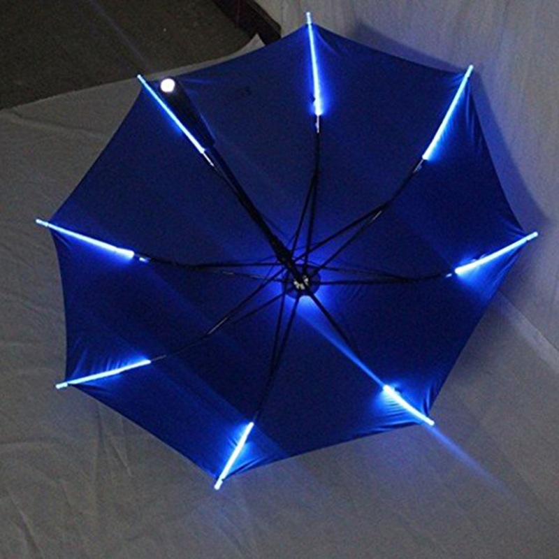 Reforços de LED em forma de guarda-chuva retos e eixo de LED com guarda-chuva de plástico