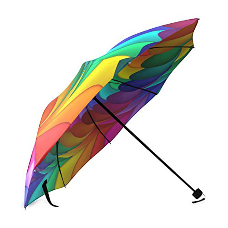 Projeto de impressão colorido manual de marketing aberto 3 vezes guarda-chuva
