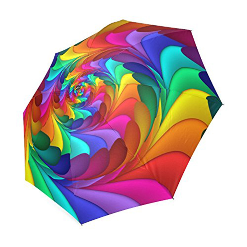 Projeto de impressão colorido manual de marketing aberto 3 vezes guarda-chuva
