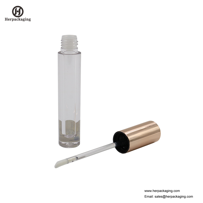 HCL304 Clear Plastic Tubos vazios de brilho labial para produtos cosméticos coloridos reuniram-se aplicadores de brilho labial
