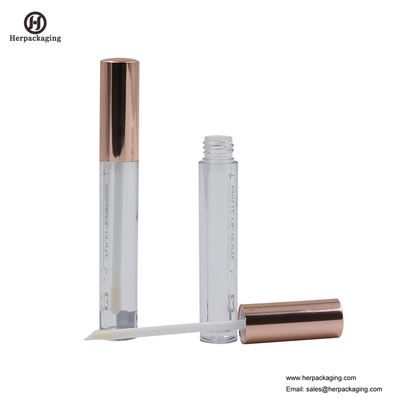 HCL304 Clear Plastic Tubos vazios de brilho labial para produtos cosméticos coloridos reuniram-se aplicadores de brilho labial