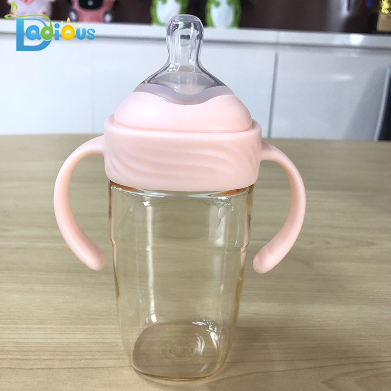 Recém-nascido BPA Livre PPSU Garrafa de Mamadeira 240 ML Garrafa De Bebê Personalizado Logo Bebê Garrafa de Leite com Alça