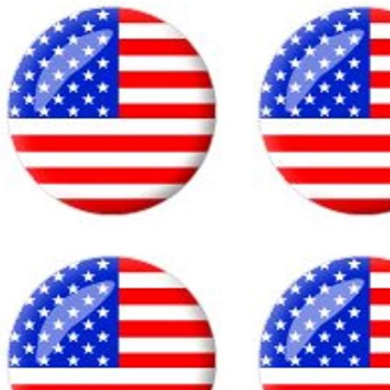 etiqueta abobadada da bandeira americana, emblema