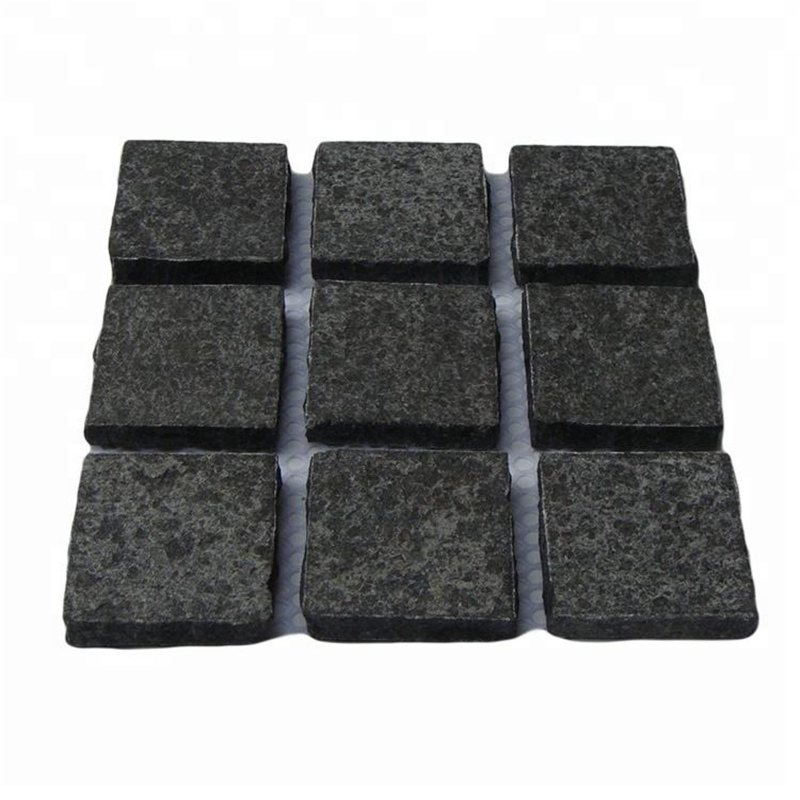Pedra de pavimentação de basalto preto natureza