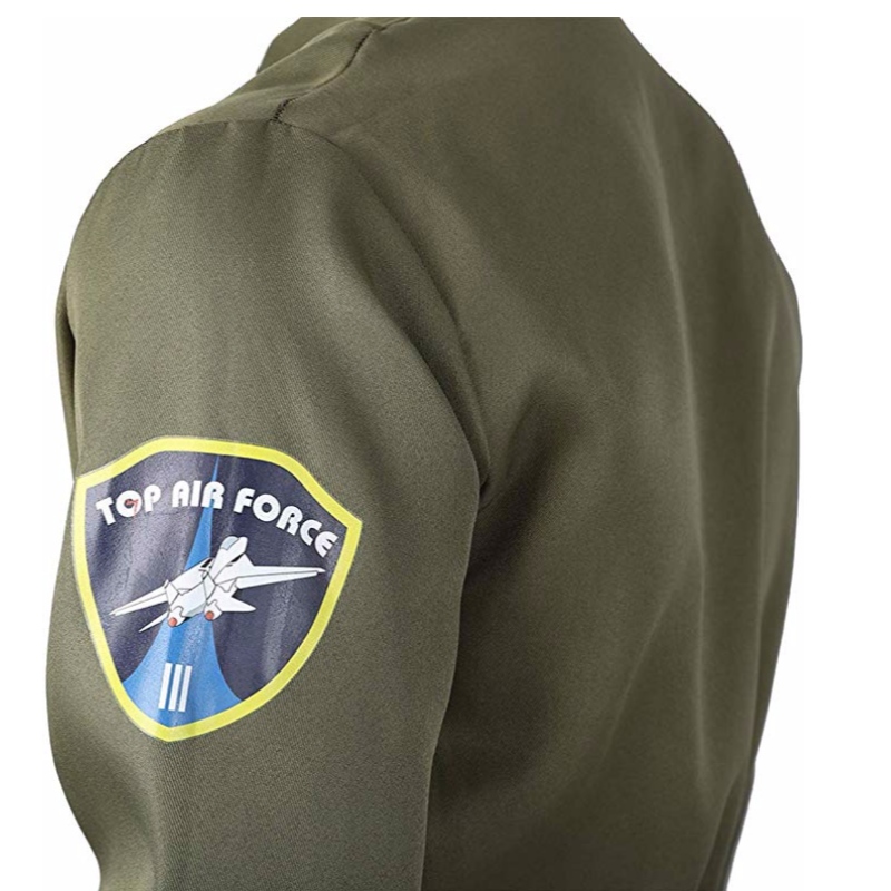Piloto de caça da Força Aérea dos homens Macacão de Vôo Trajes para Adultos com Patches e Bolsos Bordados