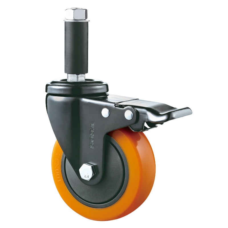 Serviço médio - Carcaça cromada com roda TPE laranja15