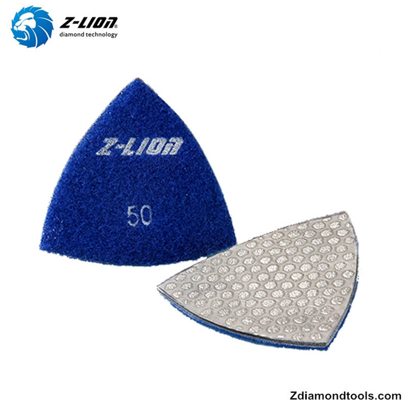ZL-QH18 Almofadas de polimento triangulares soldadas a vácuo de diamante