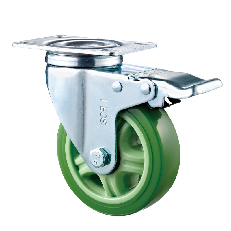Serviço médio - Carcaça cromada com roda TPE verde