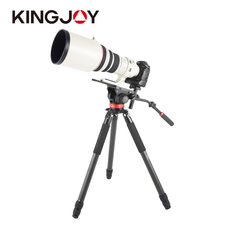 Kingjoy Profissional Flexível De Fibra De Carbono Câmera De Vídeo Tripé K4207