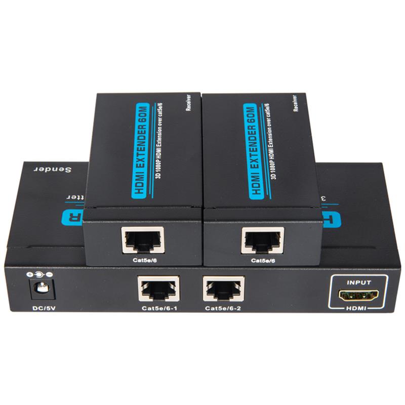 2 portas UTP HDMI 1x2 Splitter sobre Cat5e / 6 único com 2 receptores de até 60m