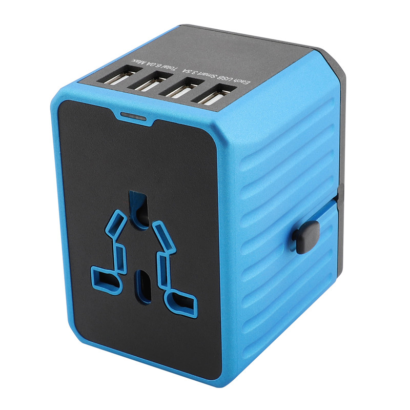 RRTRAVEL Universal Travel Adapter, International Power Adapter, Worldwide Plug Adaptor com 4 USB Ports, High Speed 4.5A Wall Charger, All in One AC Socket for USA UK AUS Europe Asia Cell Phone Laptop