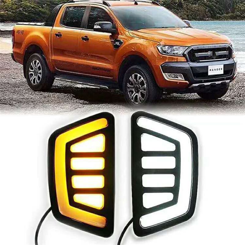 Luzes diurnas para Ford Ranger 2015~2017,Girlle com Luz LED para Ford Ranger 2015~2017
