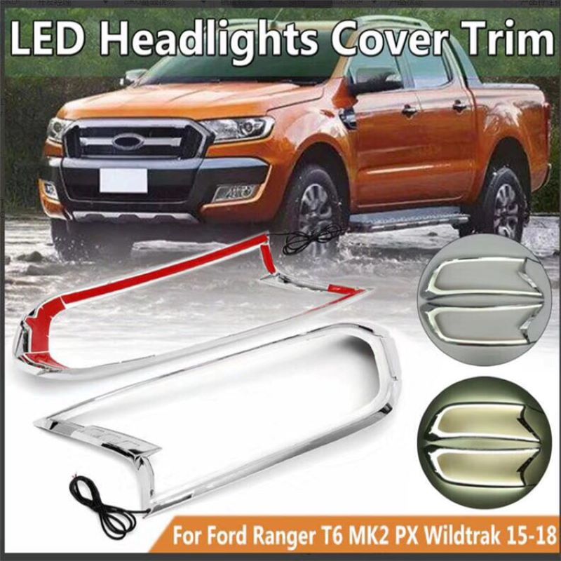 Luz de circulação diurna para Ford Ranger 2015~2018,Capa de cobertura para Ford Ranger 2015~2018