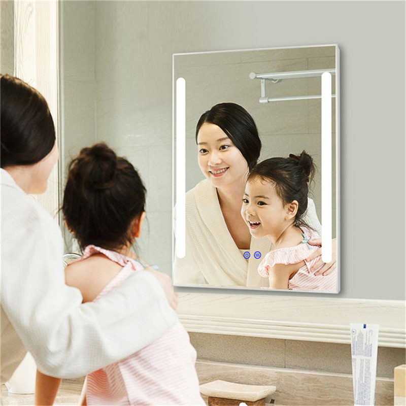 Heat Fog Free Wall Mounted Bathroom LED Mirror with 3 Colors Light for Bath Accessories