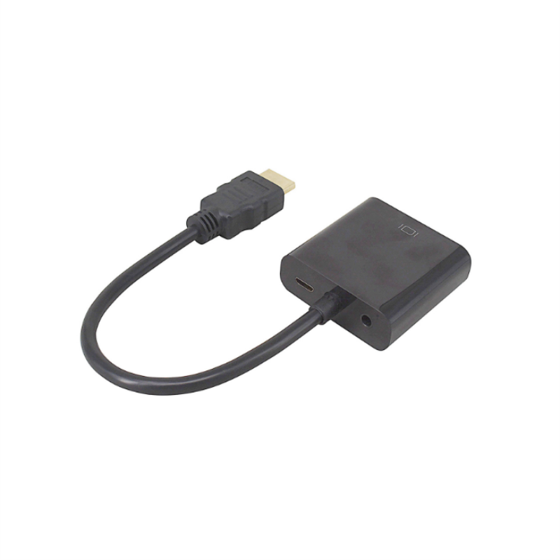 1080P HDMI para VGA 15cm Cable com áudio 3.5mm,Micro USB para Carga