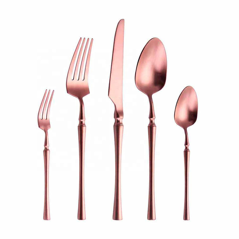 Besteck europeu revestimento em pvc talheres de casamento em aço inoxidável conjunto de talheres de metal rosa de ouro
