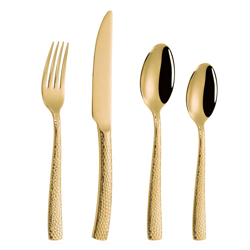 Design criativo talheres de Ouro brilhante restaurante conjunto de talheres de mesa grossista