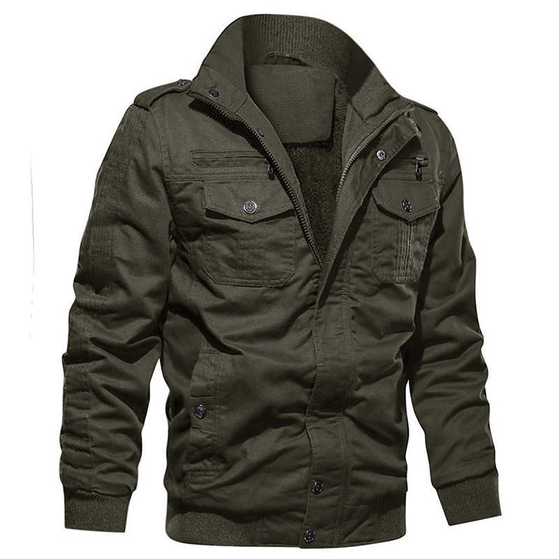 Homens do Jacket Custom Plus Size Bomber Fleece Coat Warm Wear-resistindo Thick