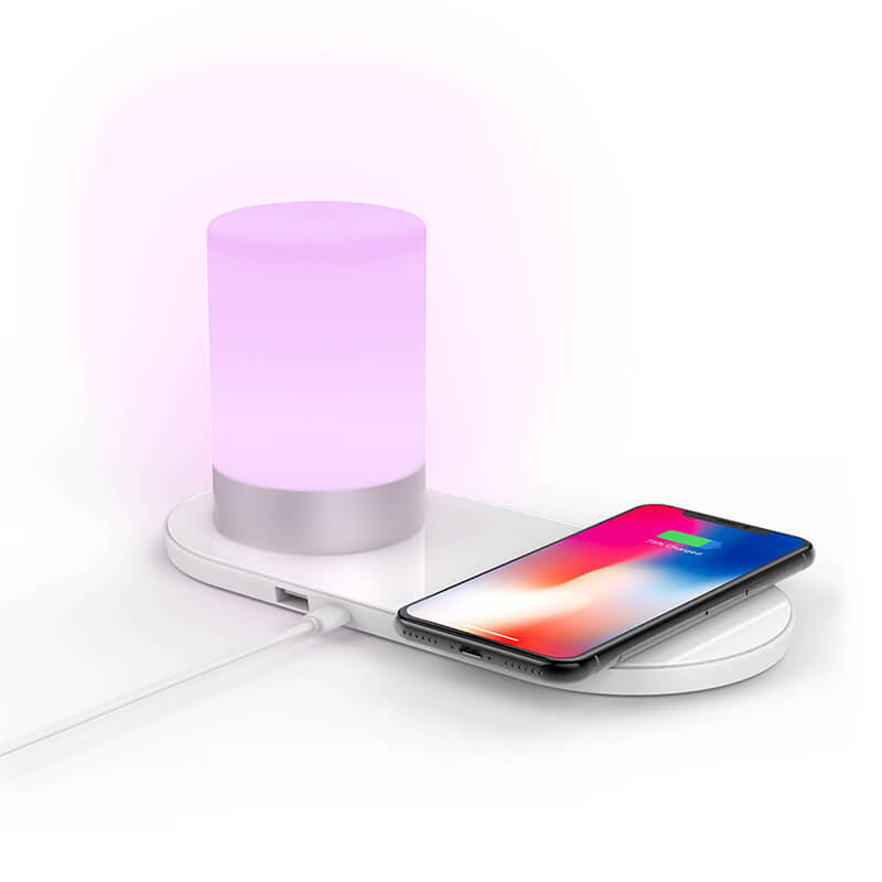 Lâmpada RGB com estação de carga SEM FIO (para iPhone ou telefone Android)