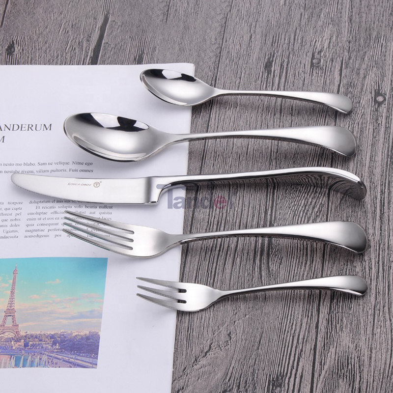 Curved Design Stainless Steel Kitchen Restaurante Tableware Cutlery 24PCS Set