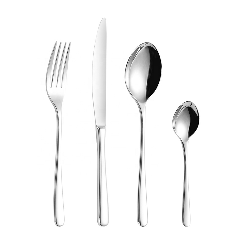 Silver Modern Stainless Steel High Quality Silverware Reusable Cutlery Wedding Flatware