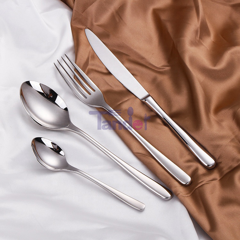 Silver Modern Stainless Steel High Quality Silverware Reusable Cutlery Wedding Flatware