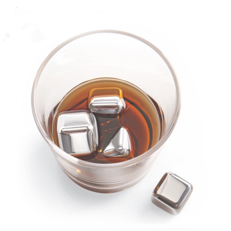 HOT vendendo Square 27mm 8pcs set Stainless Steel Whisky Stones cubo de Gelo