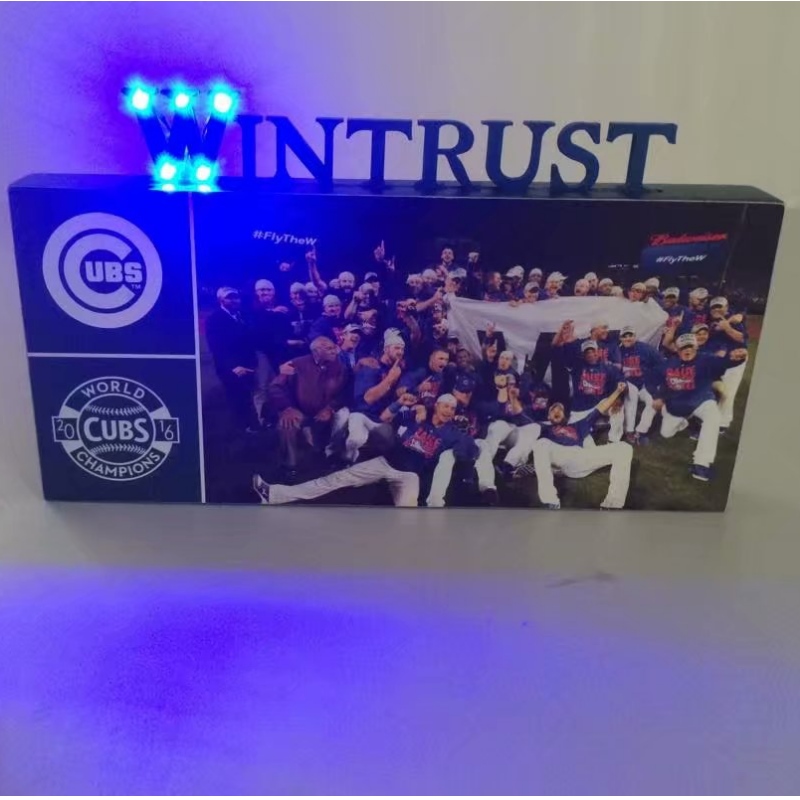 Wooden Cubs Wintrust Video Board com Letras LED Lights