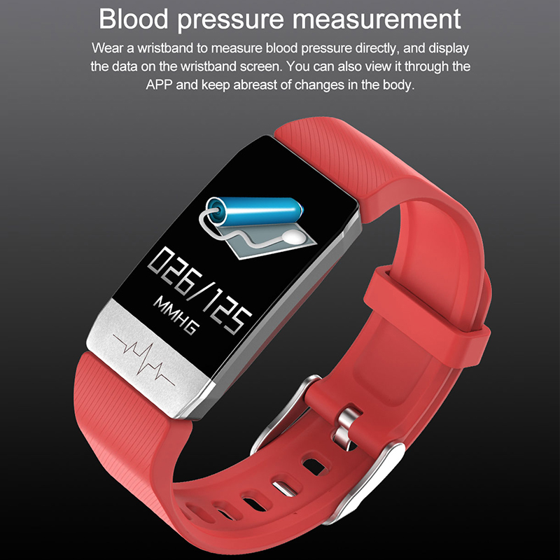 Relógio inteligente Detecção Da frequência cardíaca dinâmica T1S Tela de cor Frequência cardíaca dinâmica bracelete de saúde inteligente