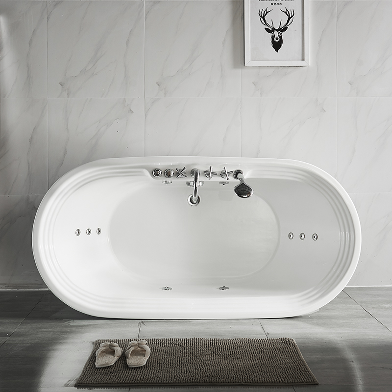 Banheira clássica da melhor banheira do ABS da qualidade com jatos e torneiras de bronze