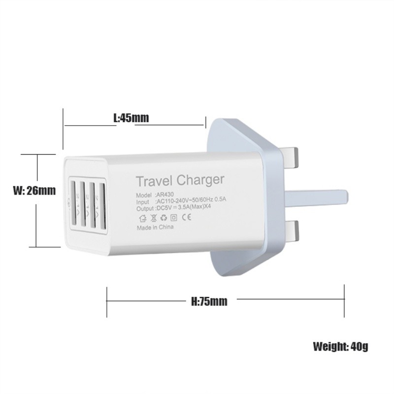 Plug fast 3.0 18W 4.1A Port USB Wall Charger AC Travel Charger Adapter carregador portátil USB multi charger