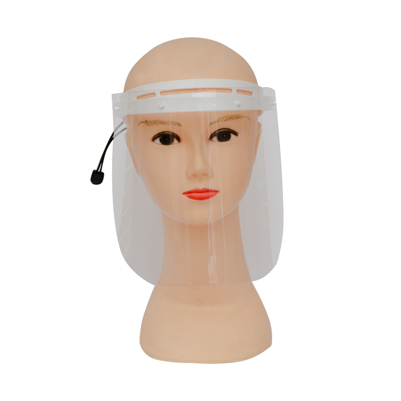 Visor de proteção facial de plástico transparente anti-embaciamento de segurança ajustável