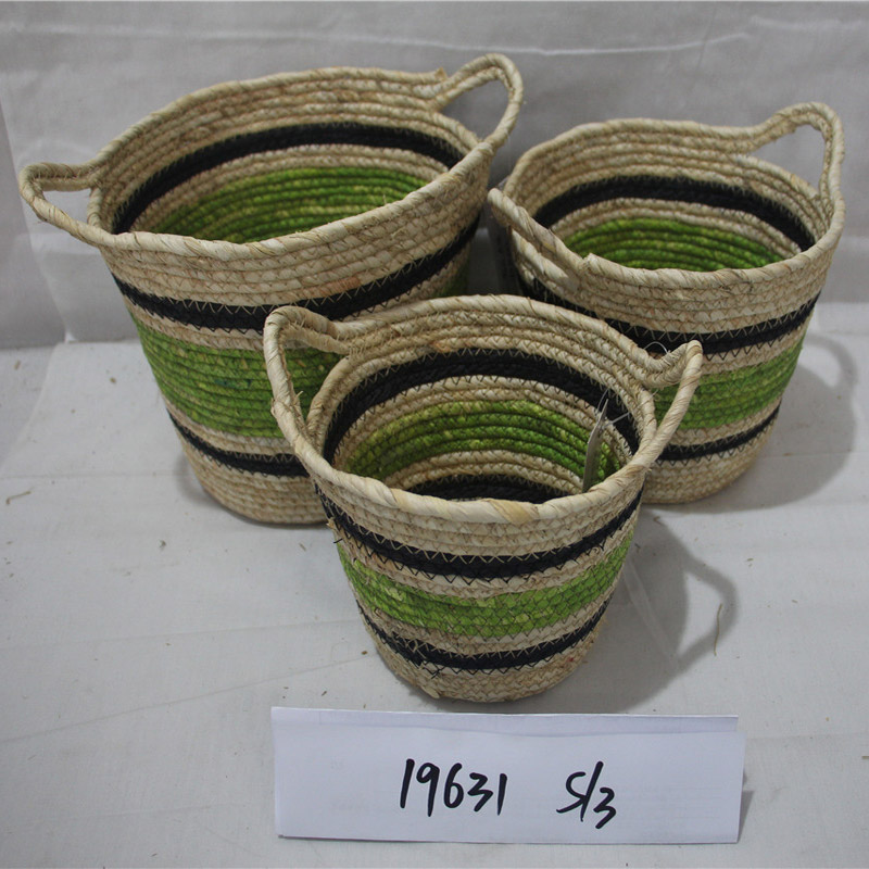 Armazenamento sujo de plantas de lavandaria Caixa de algas Simples Decoração Contentor Dobrável Palha de Bambu artesanal