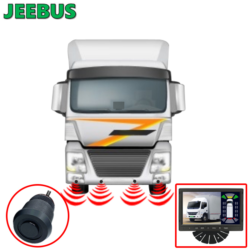 Caminhão do veículo, câmera reversa, radar, detecção de pontos cegos Sensores ultrassônicos Sistema de monitoramento Dianteira traseira direita esquerda Sistema de exibição do sensor de estacionamento digital